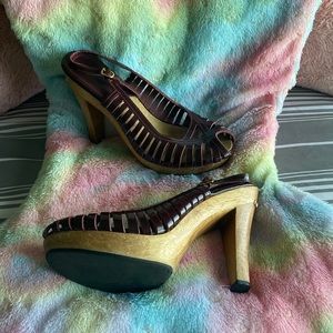 Maroon colored Michael KORS summer heels